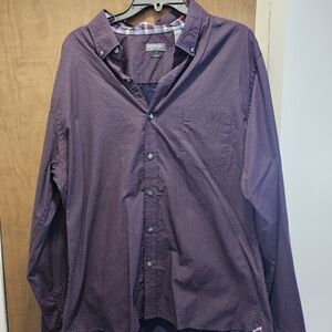 Van Heusen Burgundy and Blue Patterned Shirt